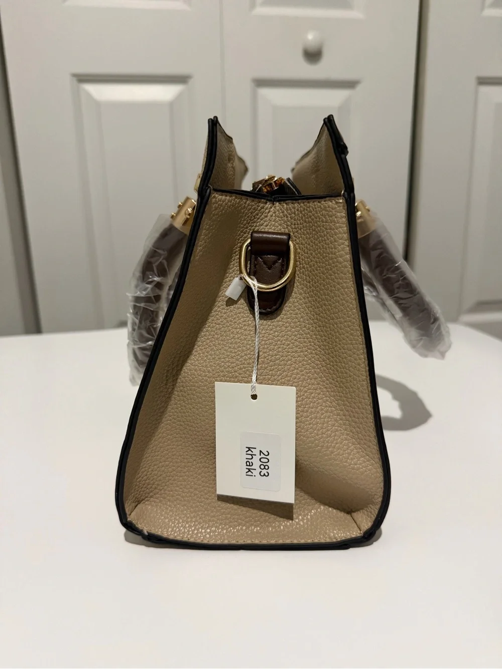 PLAY & SINGN Beige and Brown Structured Satchel Bag Set